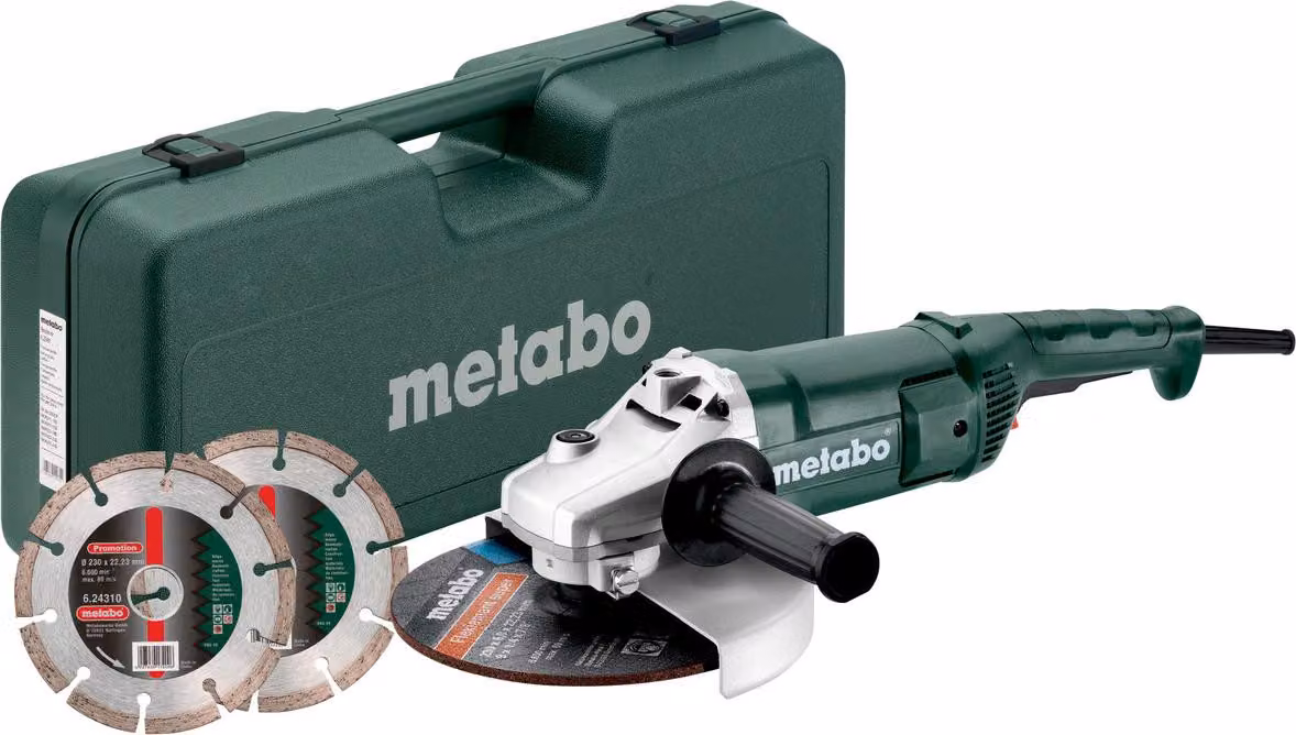 Smerigliatrice angolare Metabo 230 We 2200-230 + 2 dischi diamantati + valigetta
