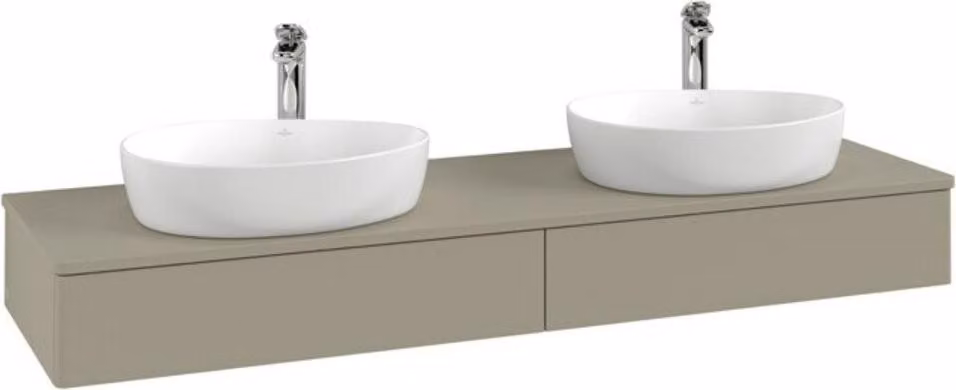 V&B Mobiletto con struttura frontale Antao 160x50cm, HL, WBP Lac, lea gre. m Lac