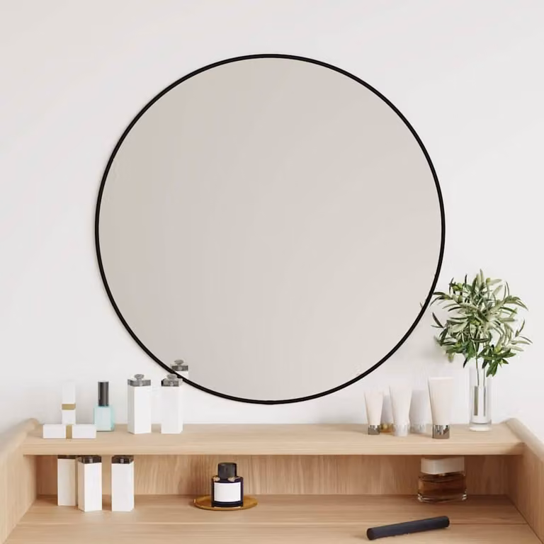 Specchio da parete rotondo vidaXL Nero Ø 60 cm