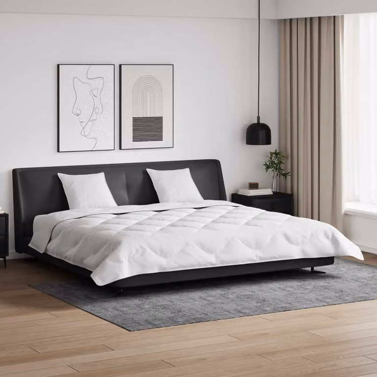 Set da letto invernale vidaXL composto da duvet e 3 cuscini in microfibra bianca