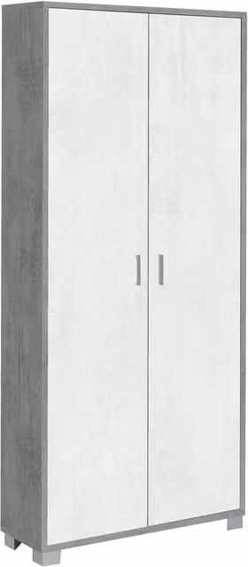 Armadio Multiuso 2 Ante 83x190x29 cm Cemento/Ossido Bianco