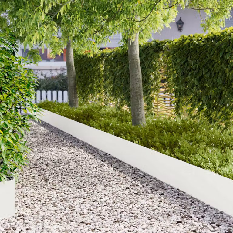 Set di 20 bordure per prato vidaXL in acciaio bianco, 100 x 22 cm