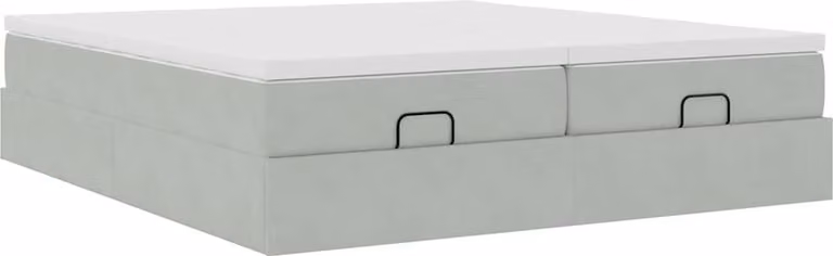 Struttura Letto Pouf con Materassi 200x200 cm Velluto