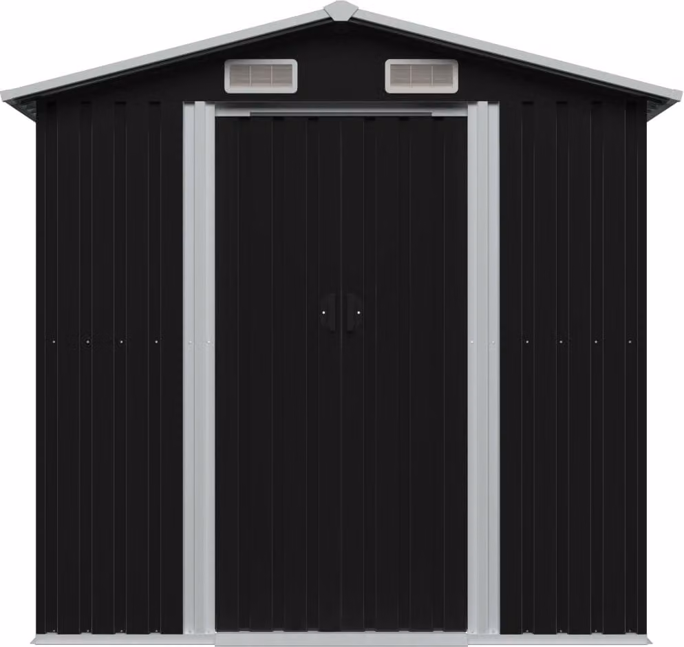 Capanno Attrezzi da Giardino Antracite Acciaio 204x132x186 cm