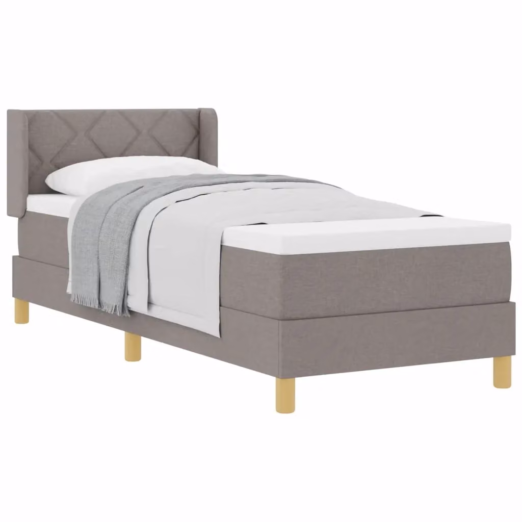 Letto a molle vidaXL Talpa in tessuto beige o grigio con struttura in legno, L 200 cm x P 80 cm – 2