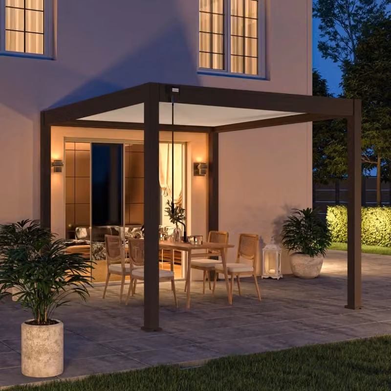 Pergola bioclimatica autoportante Ombréa VS Bianco 3x3 m – 2