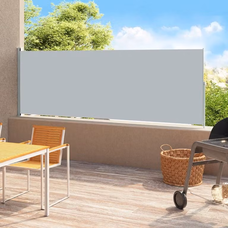 The Living Store Tenda laterale estensibile 200x500 cm Grigio