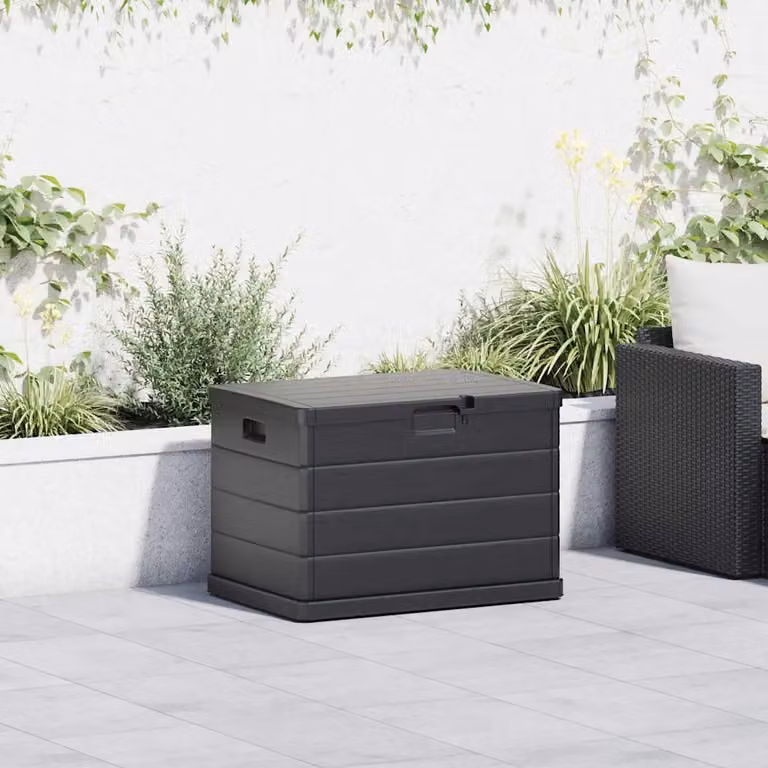 Scatola di stoccaggio per giardino e terrazzi vidaXL in plastica antracite L: 77,5 cm, P: 54,5 cm, H: 53 cm