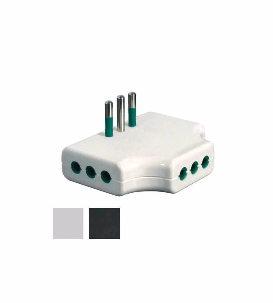 Adattatore Triplo Piatto 10A+T Bianco    82250 Fme