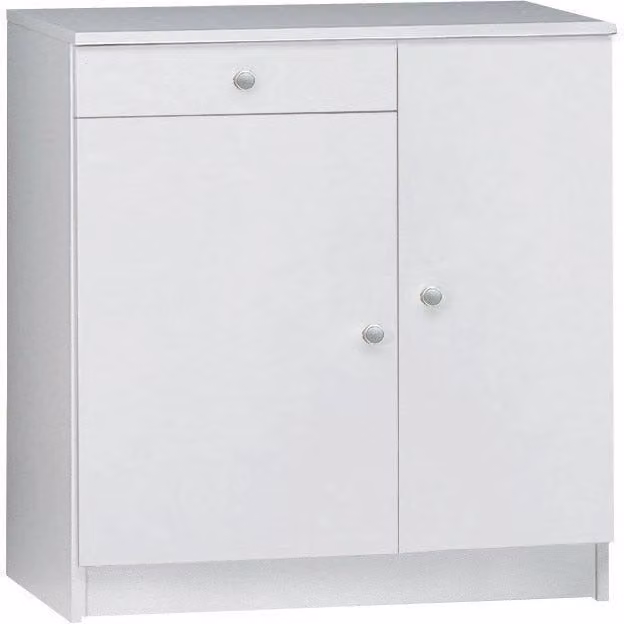 Base cucina GIORDANOSHOP con 2 ante e 1 cassetto, colore bianco, L 77 cm x H 80 cm x P 34 cm