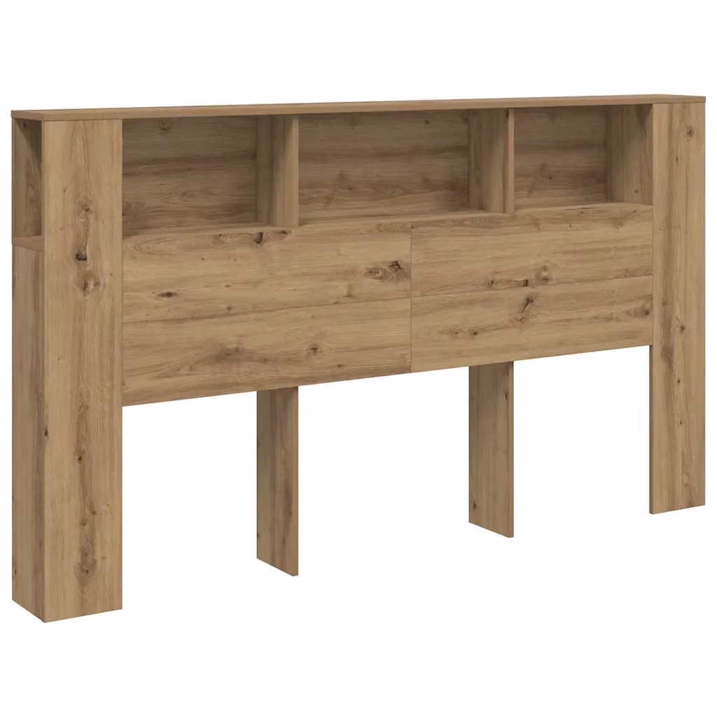 Testiera contenitore vidaXL in legno multistrato marrone con ripiano integrato, L 180 x P 18,5 x H 102,5 cm – 2