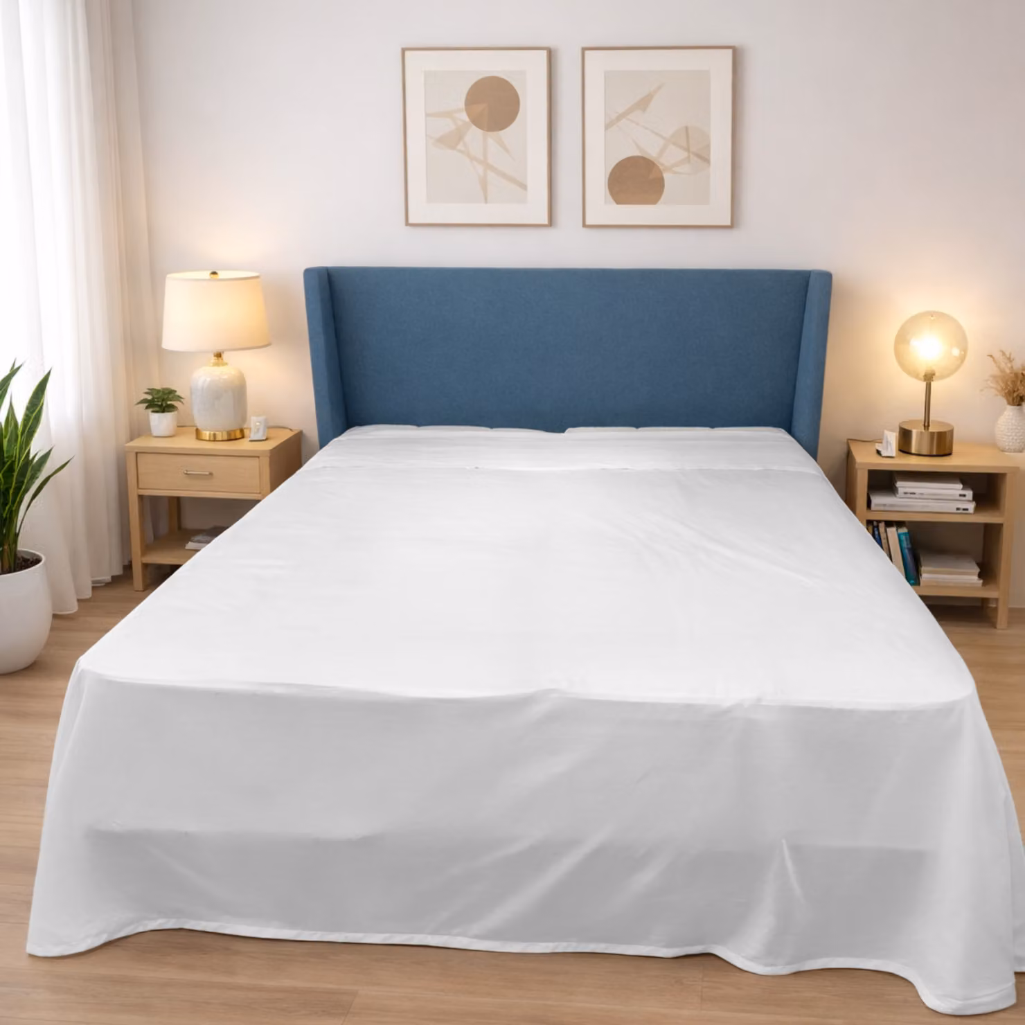 Lenzuolo sopra DaunenStep Oasi Deluxe in raso di cotone pettinato bianco traspirante – 2