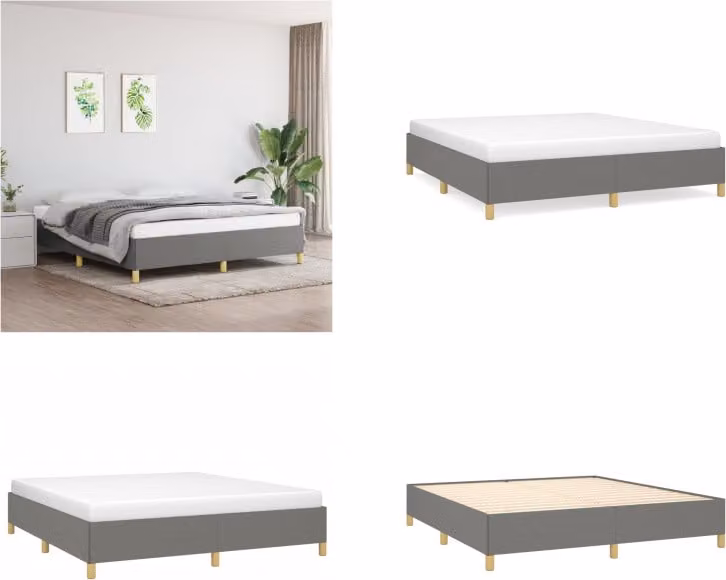 vidaXL Struttura letto grigio scuro 160x200 cm in tessuto - Struttura letto - Cornici letto - Struttura letto - Letto