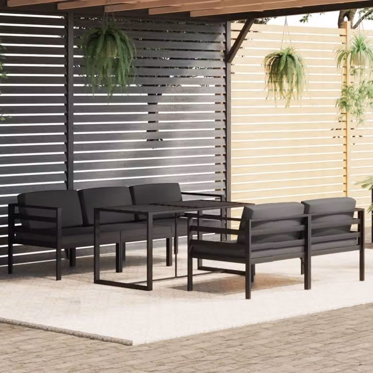 Maison Exclusive - Set Divani da Giardino 6 pz con Cuscini in Alluminio Antracite
