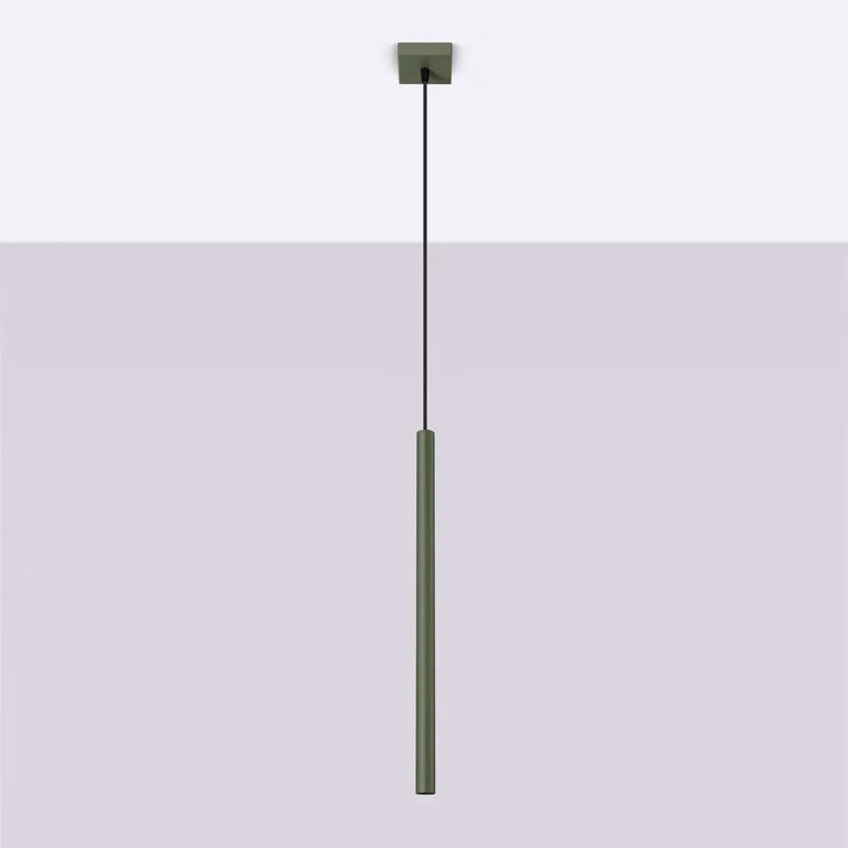 Lampada a sospensione PASTELO 1 verde oliva 1xG9 8W acciaio 114x8x8cm Sollux Lighting