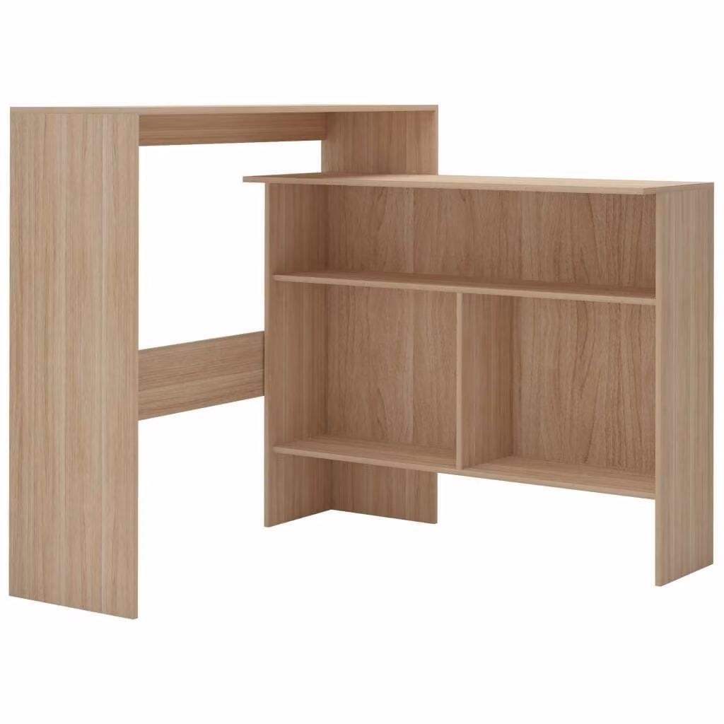vidaXL Tavolo da bar con 2 piani look rovere 130 x 40 x 120 cm