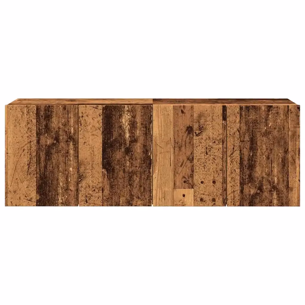 Set di 2 mobili porta TV a parete HELLOSHOP26 in legno composito marrone con finitura effetto legno anticato, L/P/H: 60 x 30 x 41 cm – 2
