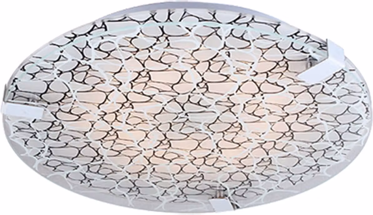 Plafoniera rotonda FIERA cromata nera 2xE27x40W vetro, dimensioni: 9x31x31 cm, IP20 Candellux