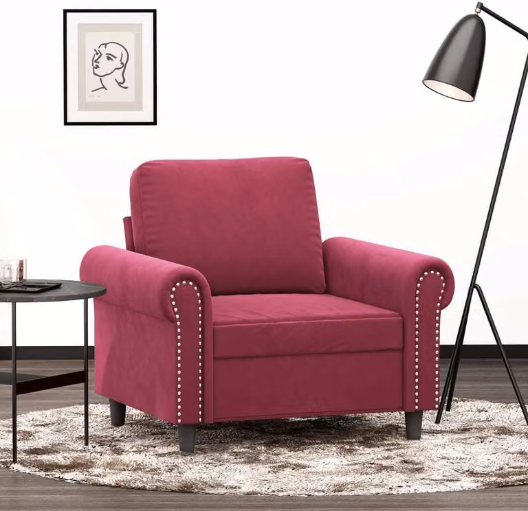 Maison Exclusive - Poltrona rosso vino 60 cm velluto