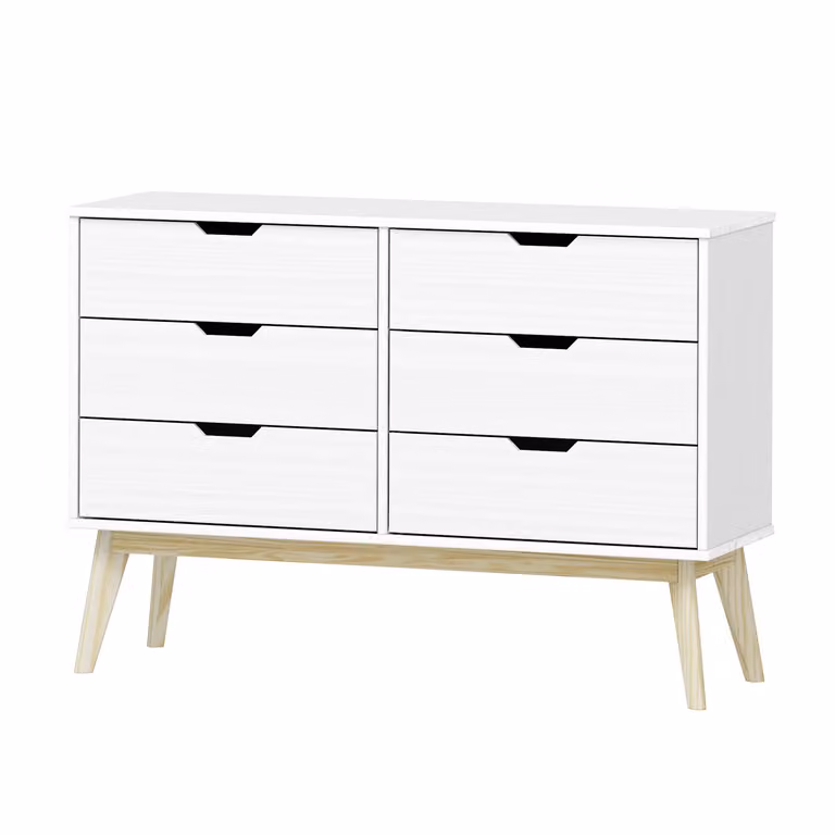 Cassettiera 3+3 cassetti BONITO laccato bianco