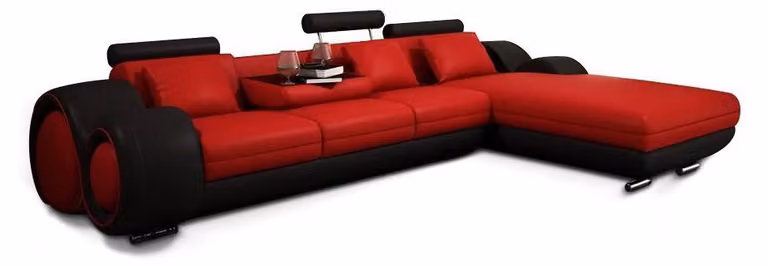 Ecksofa Sofa Couch Polster Wohnlandschaft Leder Eck Sofas Garnitur L-Form Modern