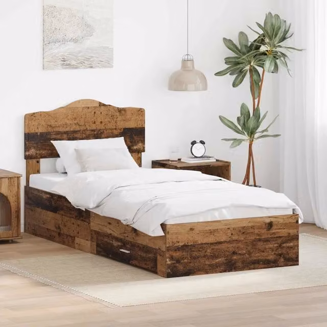 Struttura del letto con cassetto Legno vecchio 100 x 200 cm 3413236