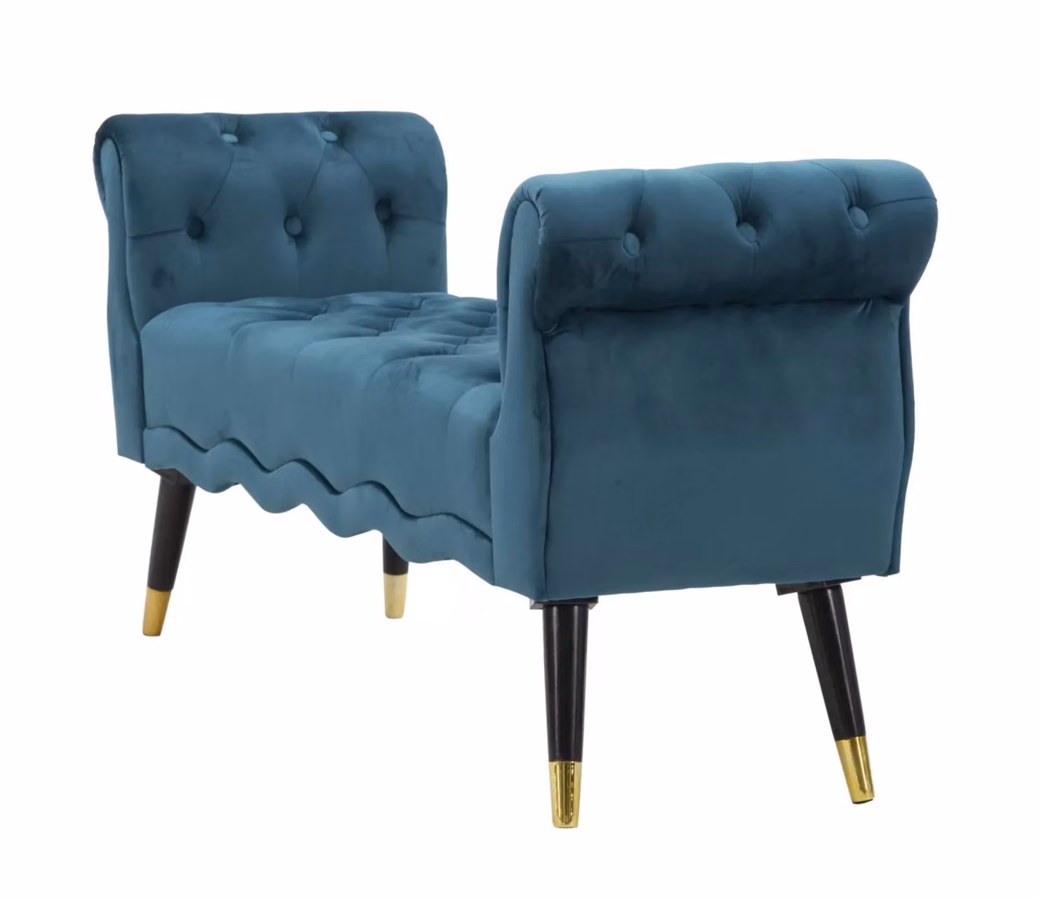 Panca Paris Charme1921 in velluto petrolio e oro, L 120 cm x P 40 cm x H 60 cm – 2