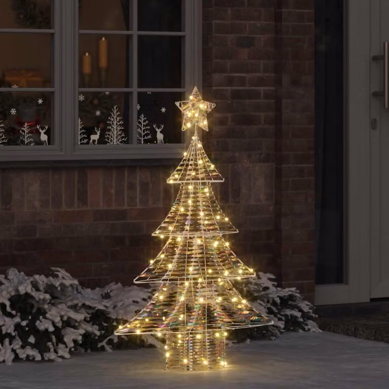 Maison Exclusive - Albero di Natale con 120 luci a LED, luce bianca calda, altezza 120,5 cm, materiale: PET