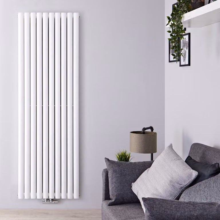 Radiatore Verticale Bianco Design con Attacchi Centrali 1780x590mm 1540W - Alta Resa - Revive Caldae
