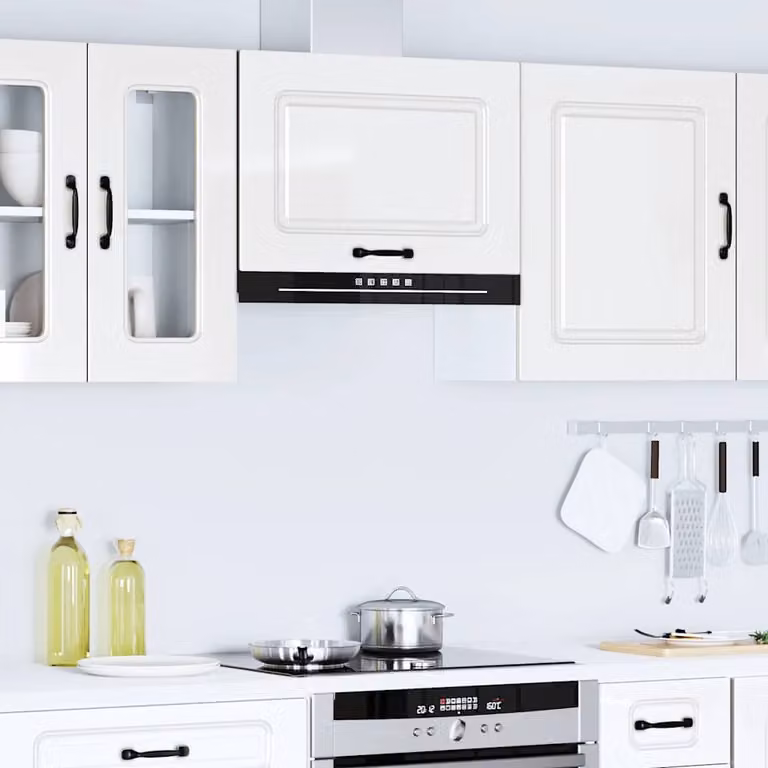 vidaXL Mobile Unità da Parete Kalmar per Cucina Moderna Bianco Lucido in MDF