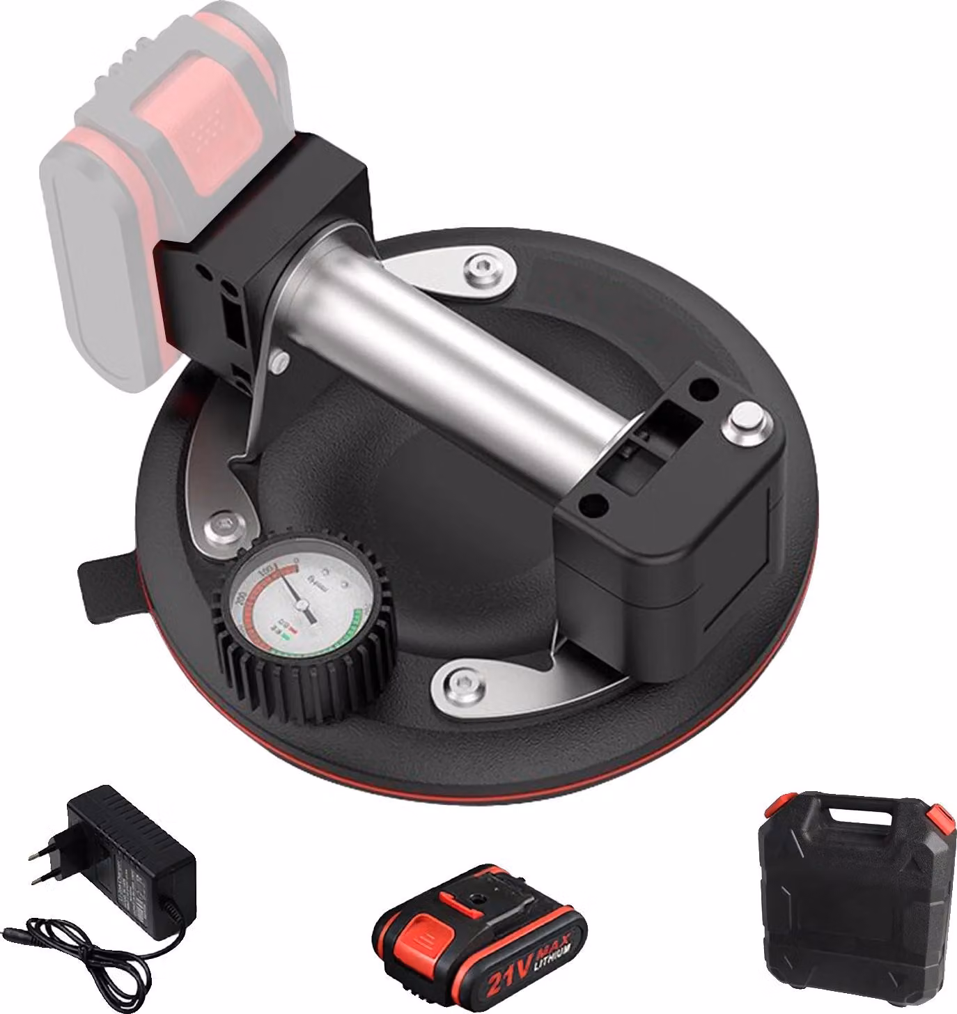 Campana aspirante elettrica, portata 230 kg, a batteria, spina EU-1 batteria 1
