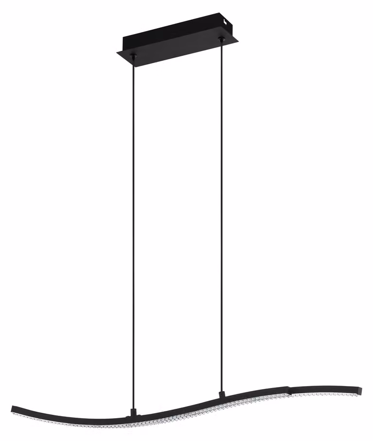 Eglo 99802 LEJIAS LED lampada a sospensione 21,5W 780x80mm nero trasparente bianco caldo