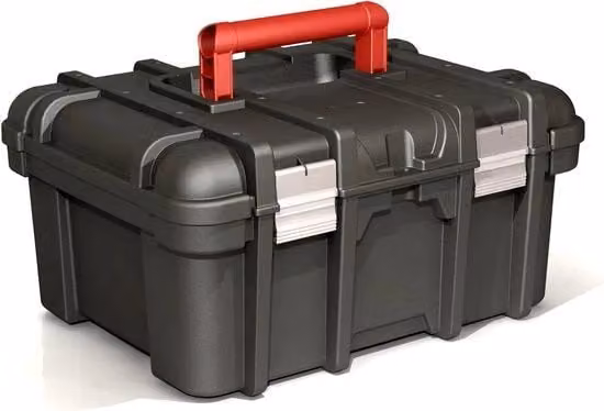 Cassa degli strumenti in plastica nera con inserti, capacità extra grande, L: 419 cm, P: 327 cm, H: 205 cm