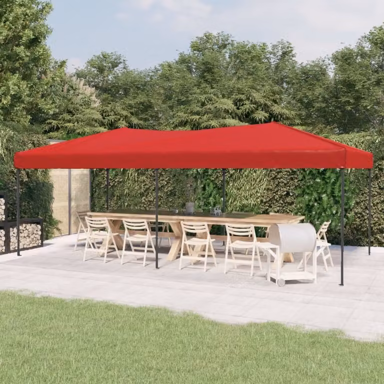 The Living Store Tenda per feste pieghevole rossa 3x6 m
