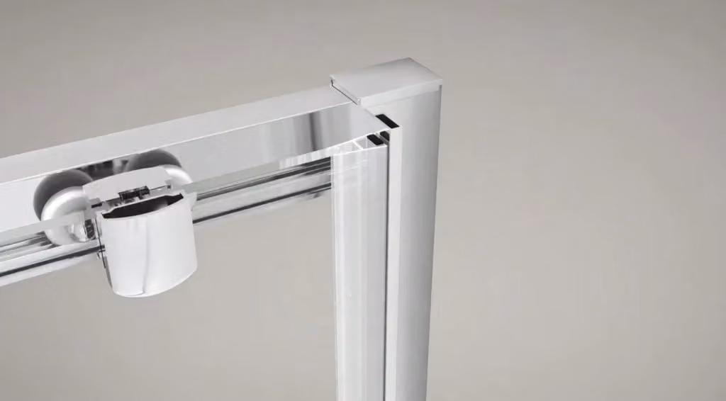 Box doccia a nicchia Zeus Taco con porta scorrevole laterale, trasparente e cromato lucido, L: 140 cm, H: 190 cm – 2