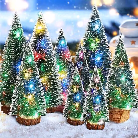 Albero di Natale artificiale in 3 misure con luci a filo