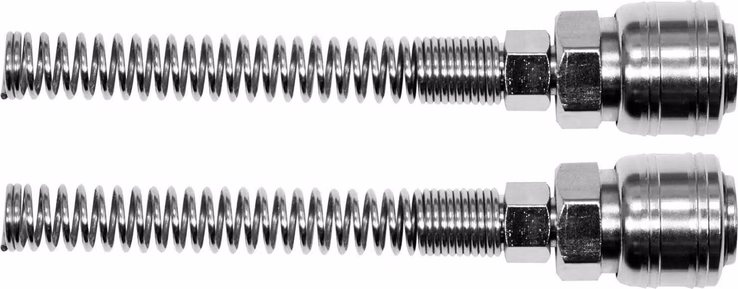 Raccordo rapido per aria compressa 2 pezzi 1/4' nipplo a innesto per tubo flessibile con protezione antipiega Ø interno 5-6mm, Ø esterno 8-10mm, versione: raccordo femmina Ø5x8mm