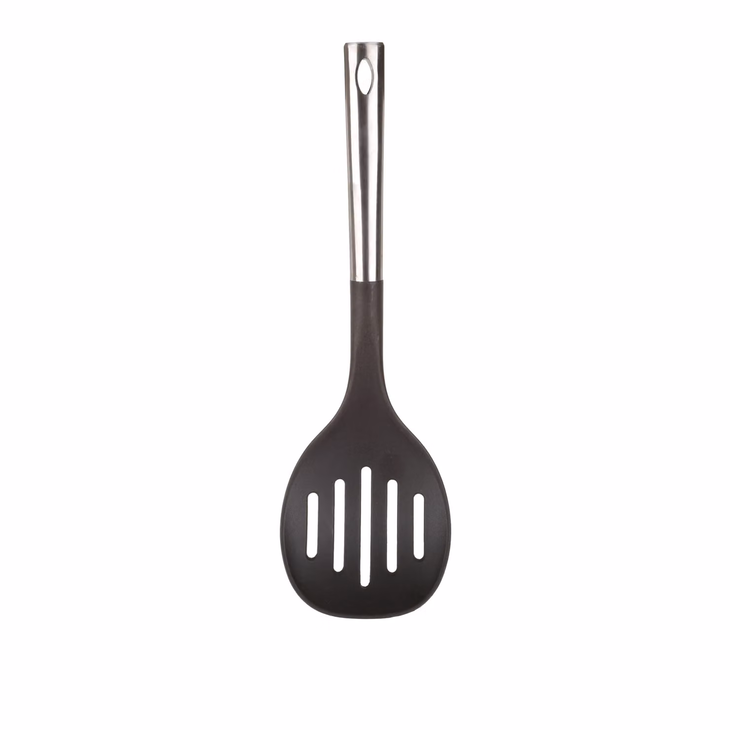 Schiumarola KASANOVA in nylon e acciaio inossidabile nera con anello per appendere, resistente al calore e anti-graffio, L/P/H: 35,5 x 12,0 x 10,5 cm – 2