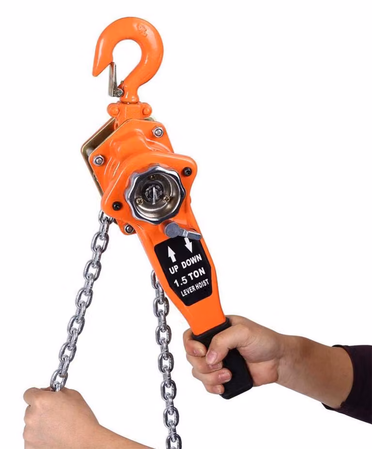 Catena manuale con leva, capacità 3T, doppia catena 3000kg, con cavo in acciaio, disponibile nelle capacità 0,75T/1,5T/3T