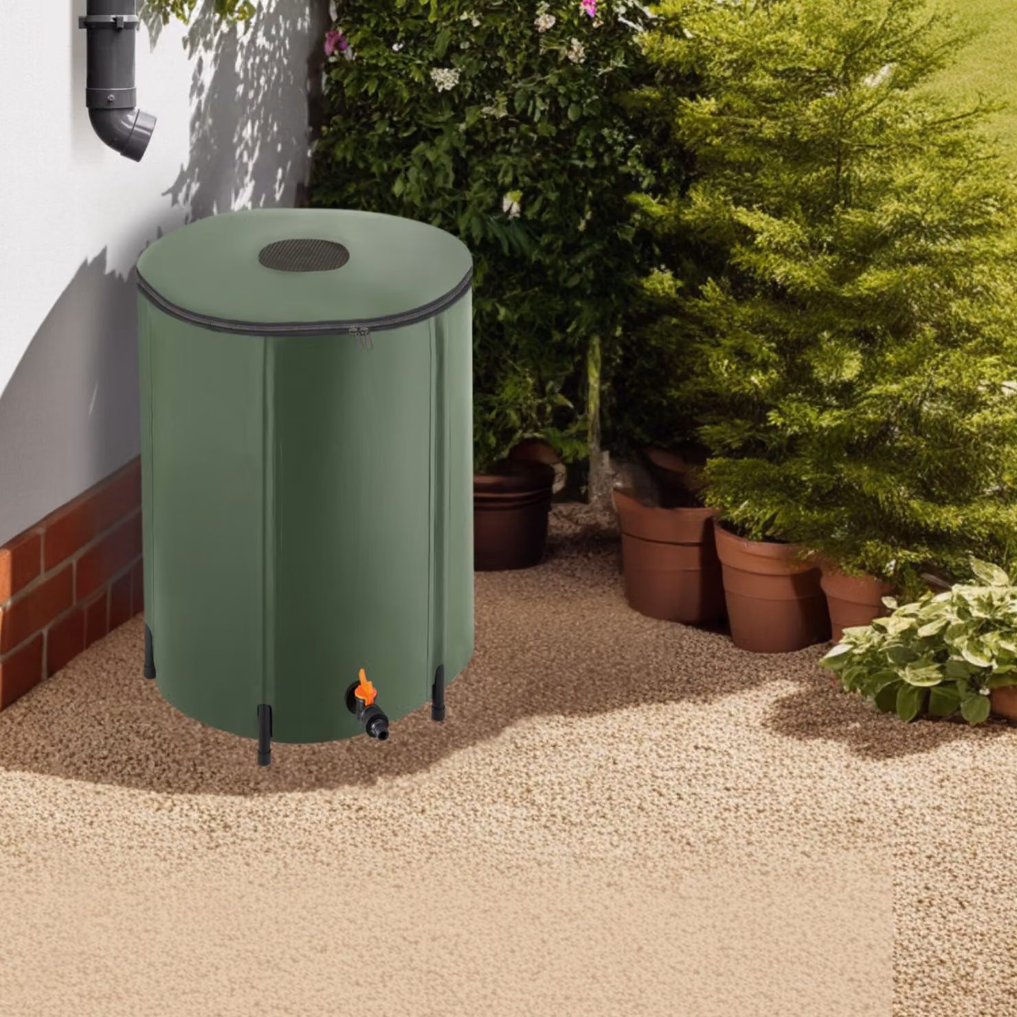 Contenitore per acqua piovana tectake verde da 250 l – 2