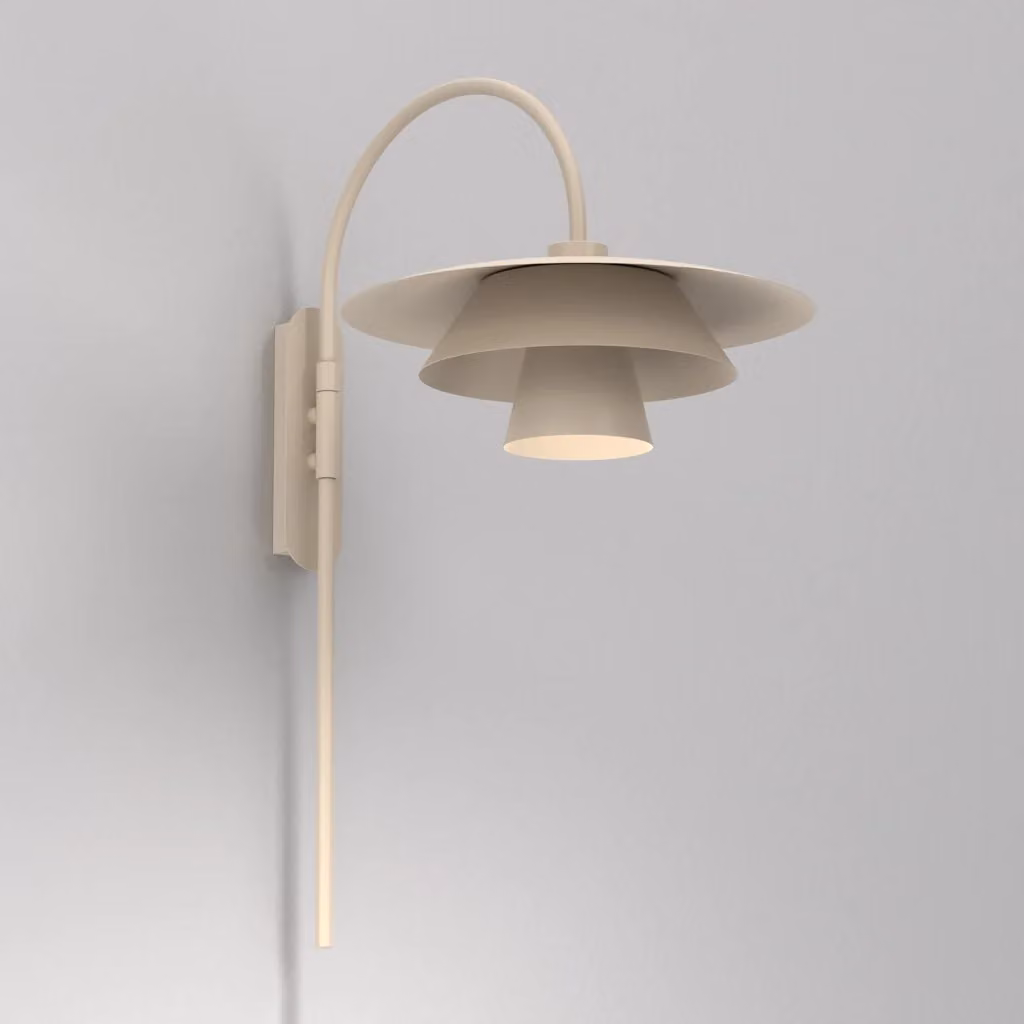 Applique decorativa Plato Luminex in metallo beige con specchio e attacco E27 – 2