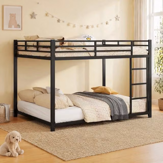 Letto a castello Mivray per bambini in metallo nero opaco L/P/H: 203 x 140 x 144,5 cm