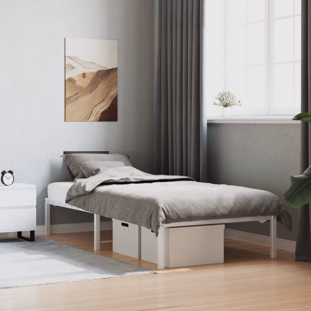 vidaXL Giroletto in Metallo Bianco L 90 cm x P 200 cm