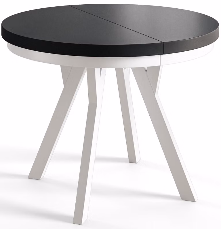 Alpi Moebel, Tavolo da Pranzo Evo, Tavolo per Mangiare Allungabile, Diametro da 120 - 220 cm, Nero