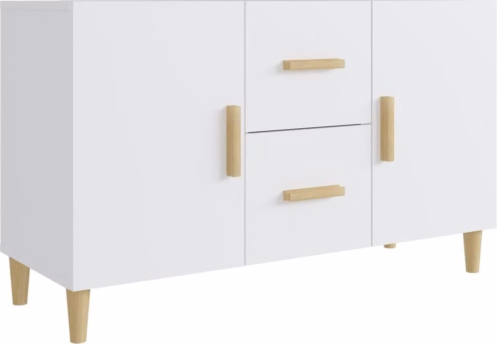 Credenza Bianca 100x36x60 cm in Legno Multistrato