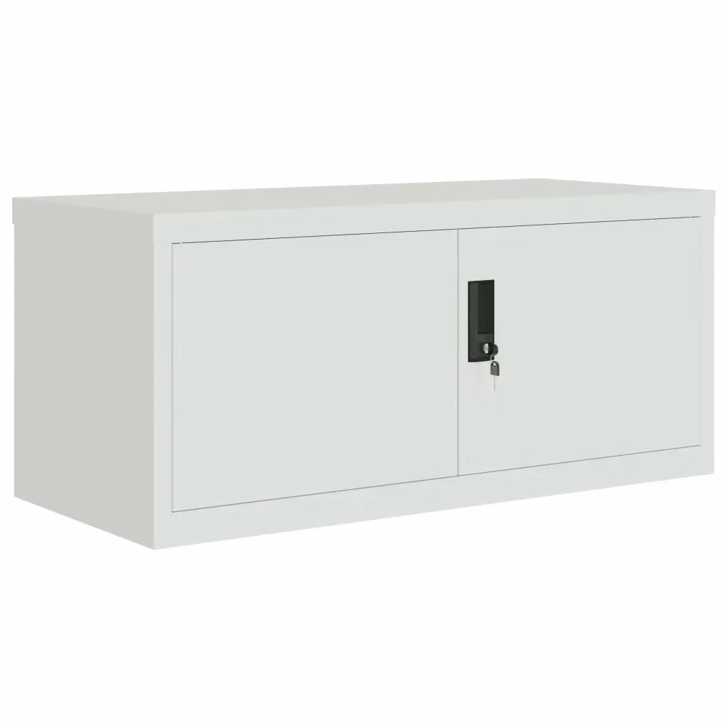 Armadio Classificatore vidaXL in Metallo Grigio con Ante a Battente e Serratura L/P/H: 90 x 40 x 40 cm – 2