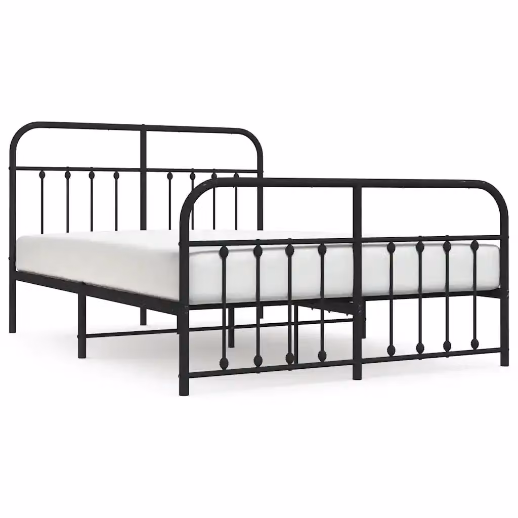 Giroletto con testiera e pediera in metallo nero vidaXL L/P: 150 x 200 cm – 2
