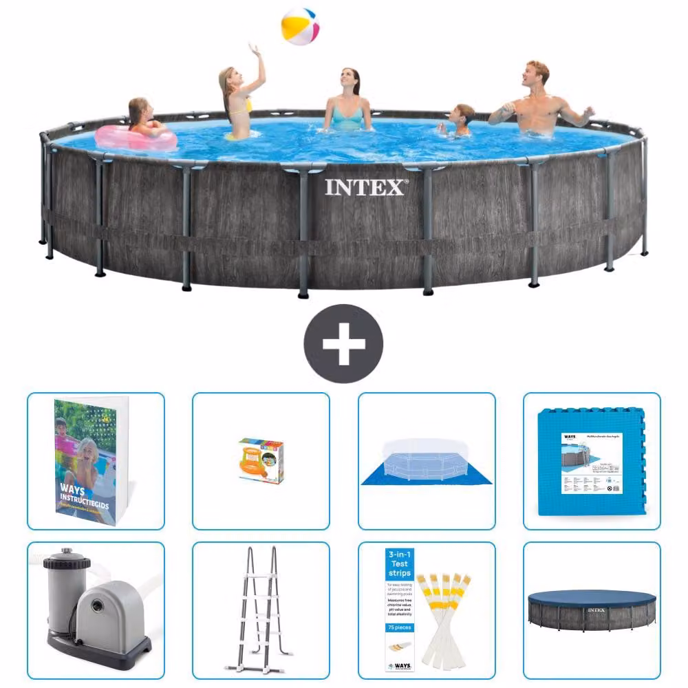 Struttura per piscina a forma di prisma - 549x122 cm - composta da 7 elementi - modello S570