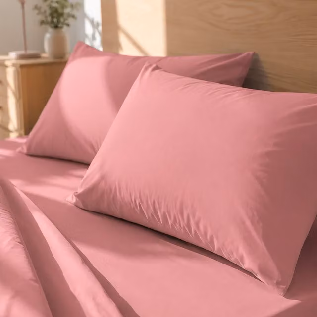 Coppia di federe in cotone Kasanova rosa per adulti