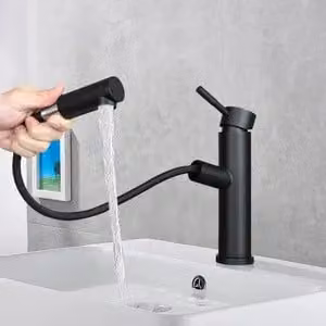 ZMH rubinetto bagno lavabo miscelatore lavabo nero con doccia rubinetti estraibili rubinetto miscelatore alta pressione acqua fredda rubinetto bagno